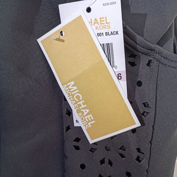 MICHAEL KORS Scuba Zip Swimsuit Womens 6 Black One Piece Bathing Suit NWT - Picture 12 of 16